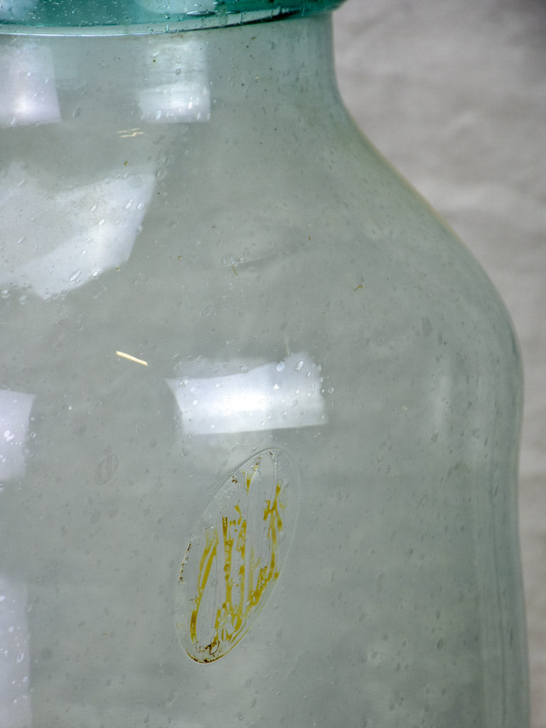 Very large antique French preserving jar - blue / clear 17¾"