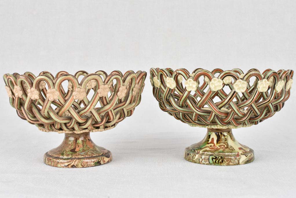 1900s Signed Pichon Fruit Bowls