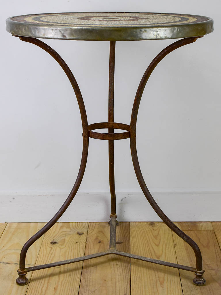 Antique French bistro table with granite top