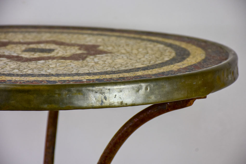 Antique French bistro table with granite top