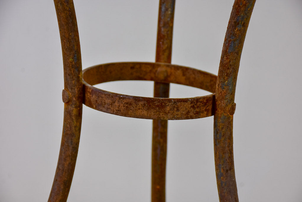 Antique French bistro table with granite top