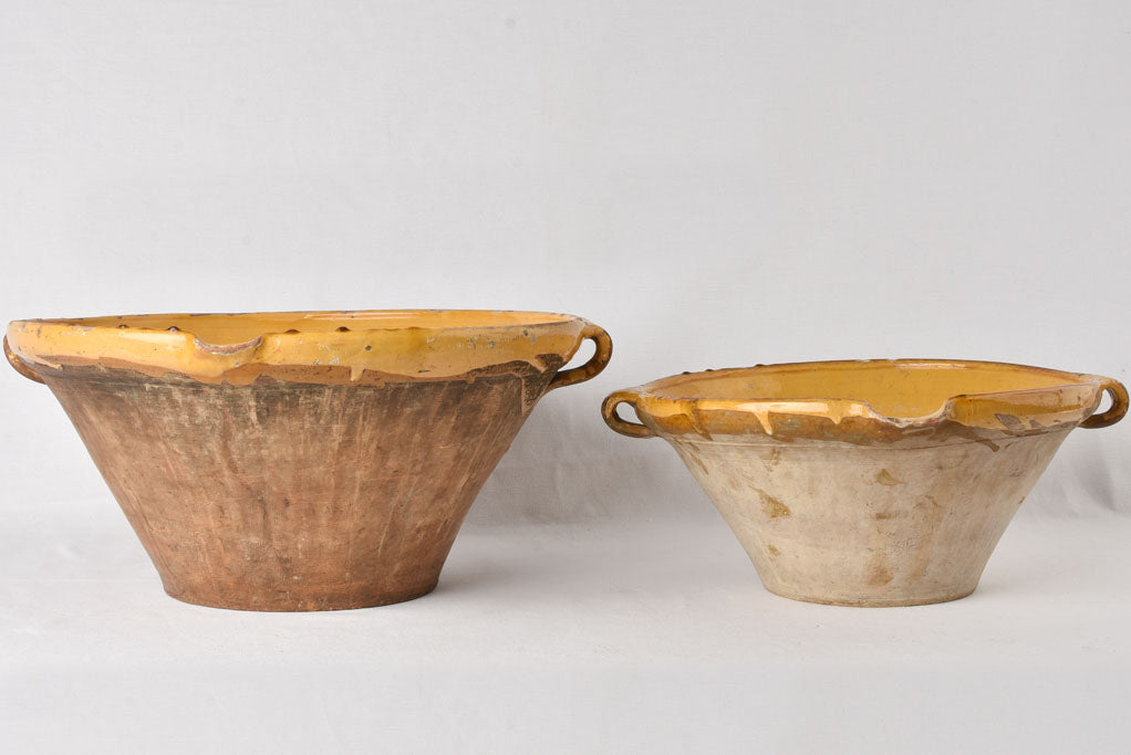 Handsome glazed antique French bowls