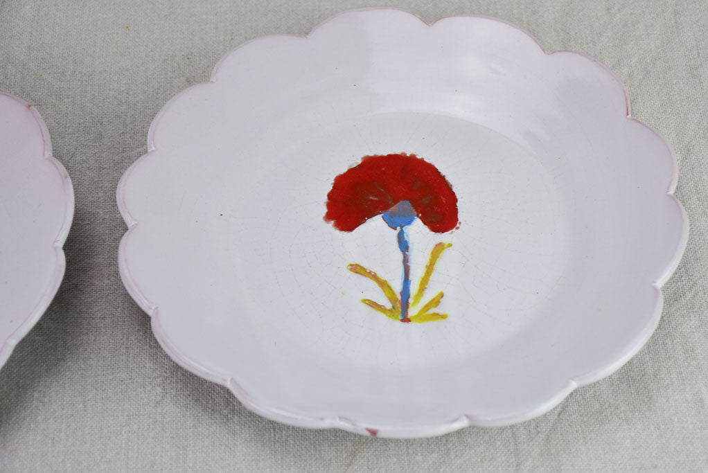 Signed Unique Hand-Painted Plate Pair