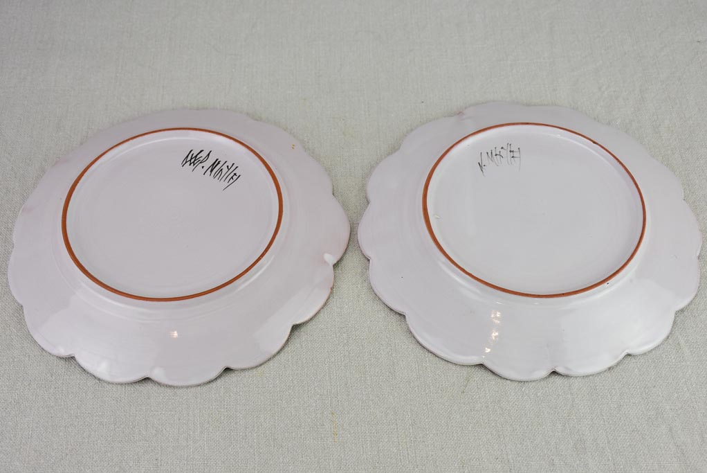 Rustic Handmade Decorative Plates Pair