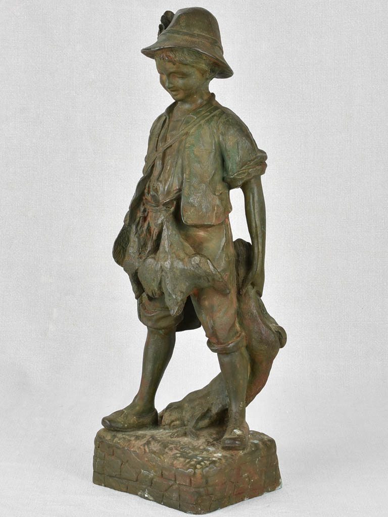 Time-Worn Hunting Boy Art Piece