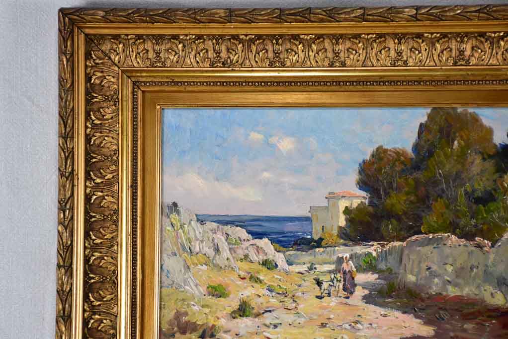 Urban coastal landscape - Clovis Frédérick Terraire (1858-1931) 20½" x 24"