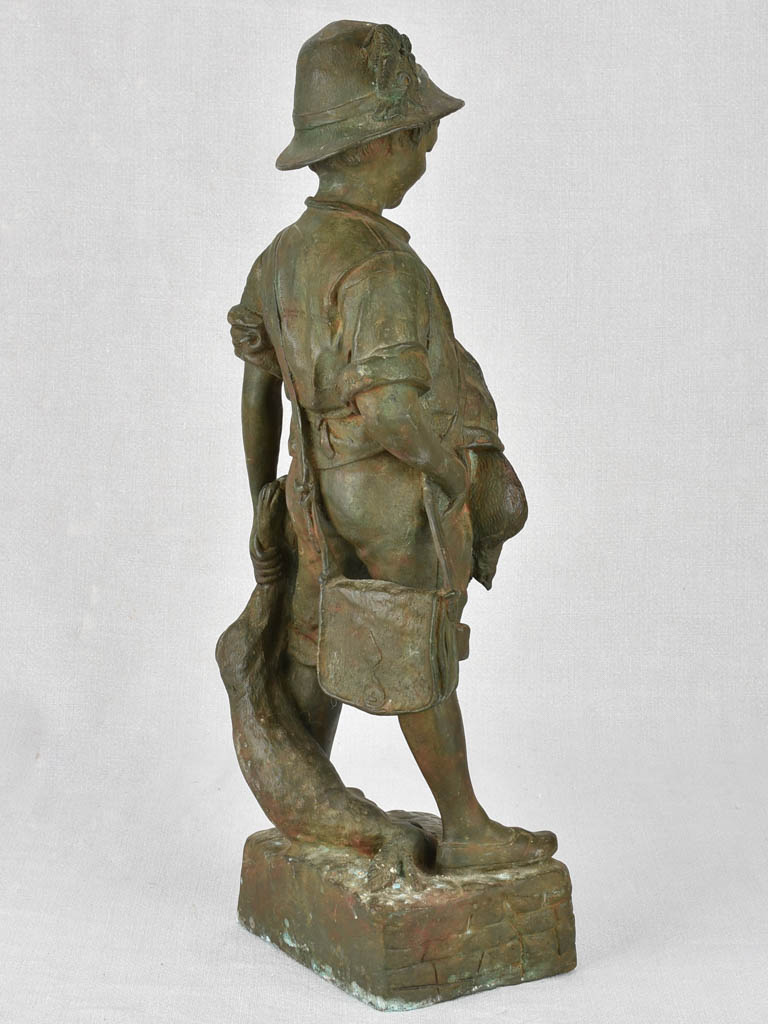 Vintage-Style Boy After Hunt Statue