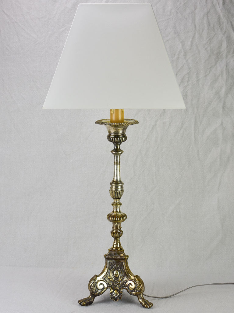 19th Century French candlestick lamp - large 32"