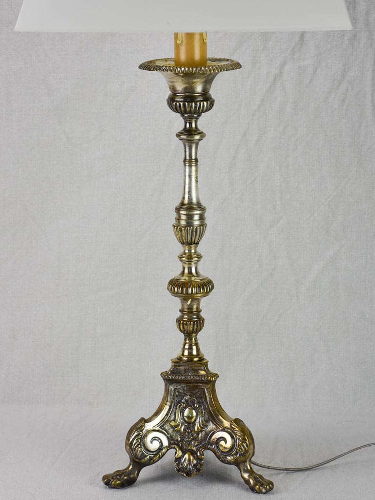 19th Century French candlestick lamp - large 32"