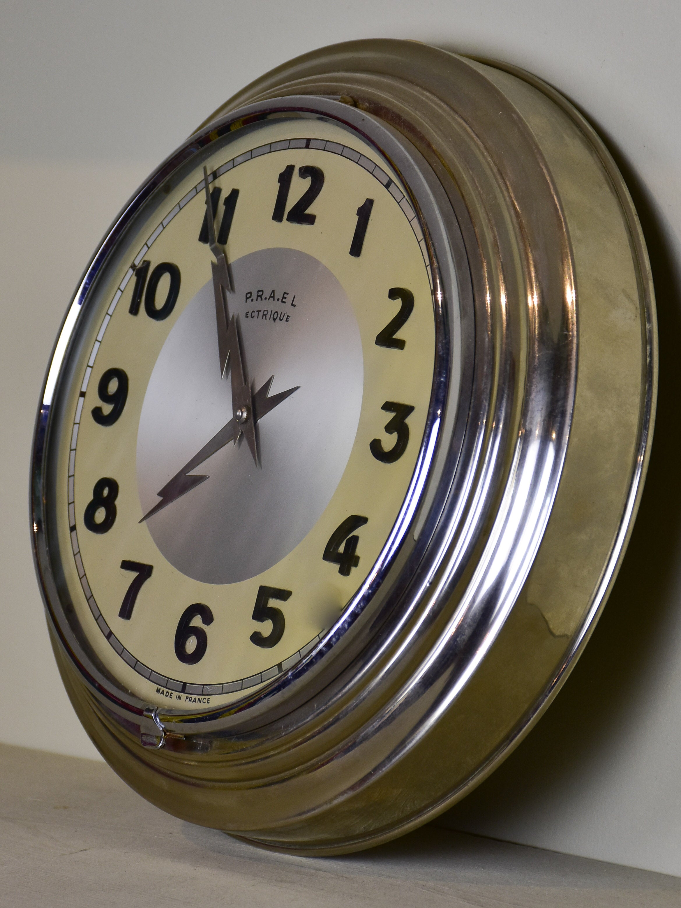 French wall clock from the 1940's P.R.A.E.L