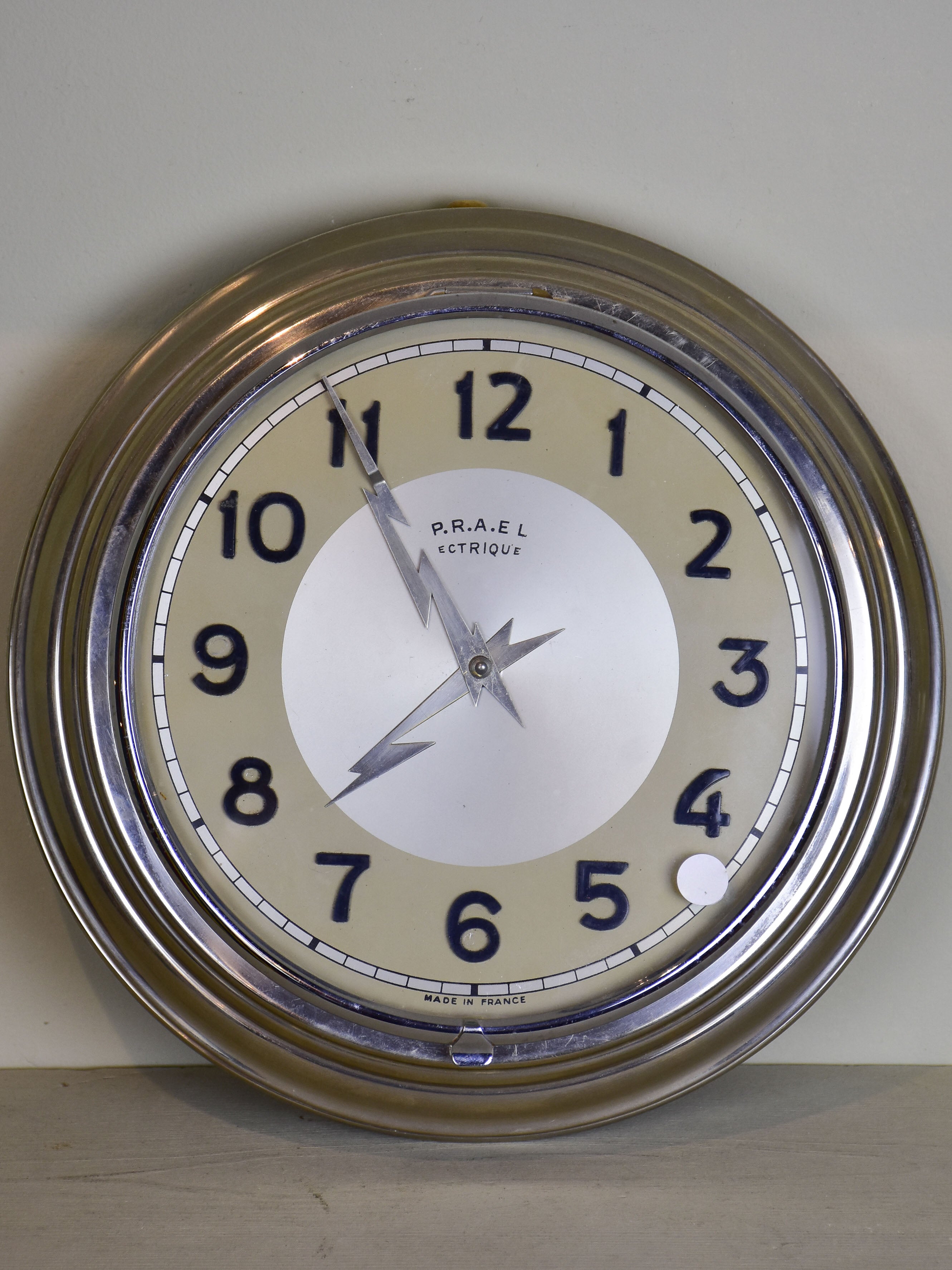 French wall clock from the 1940's P.R.A.E.L