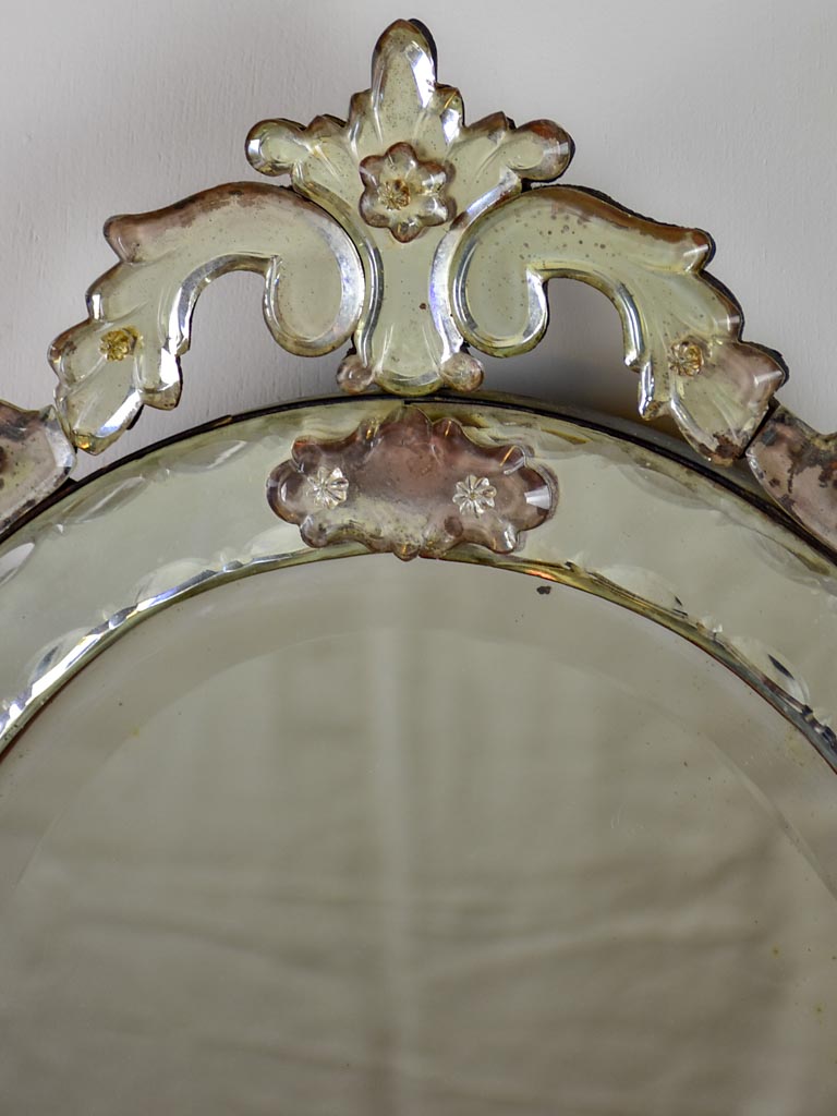 Antique Venetian mirror - oval 26½" x 17¾"