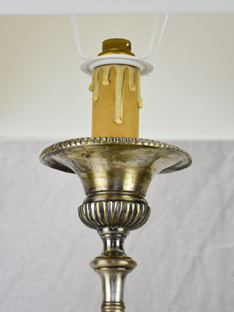 19th Century French candlestick lamp - large 32"