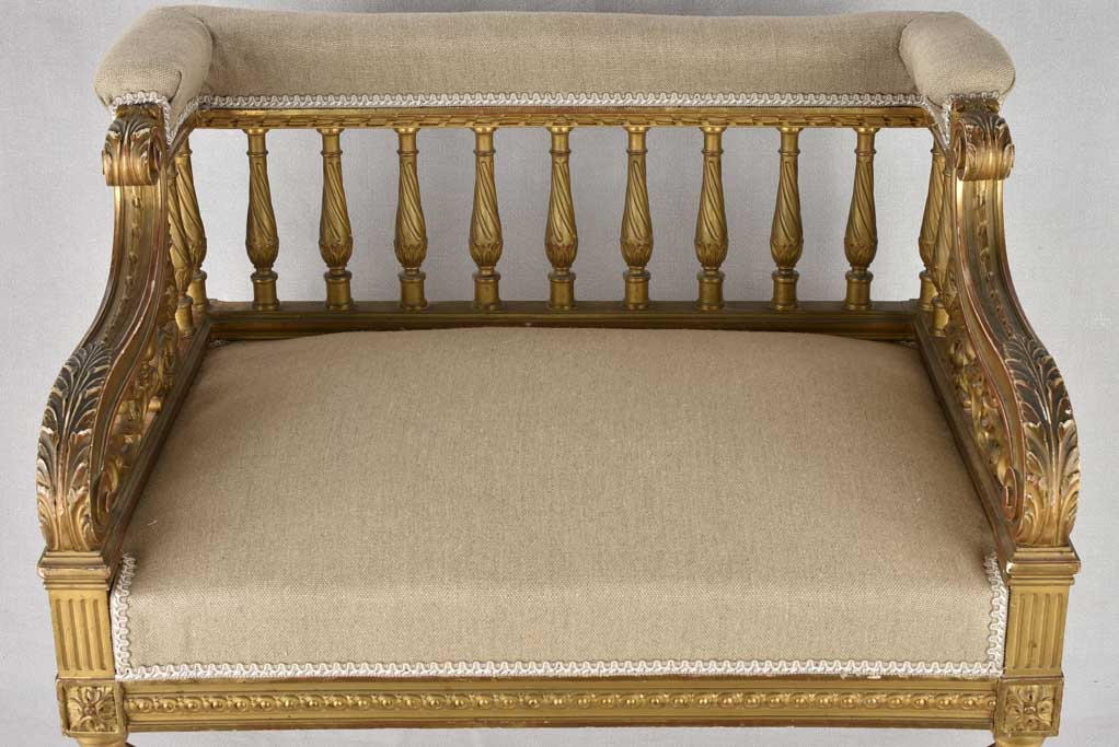 19th century banquette square armchair