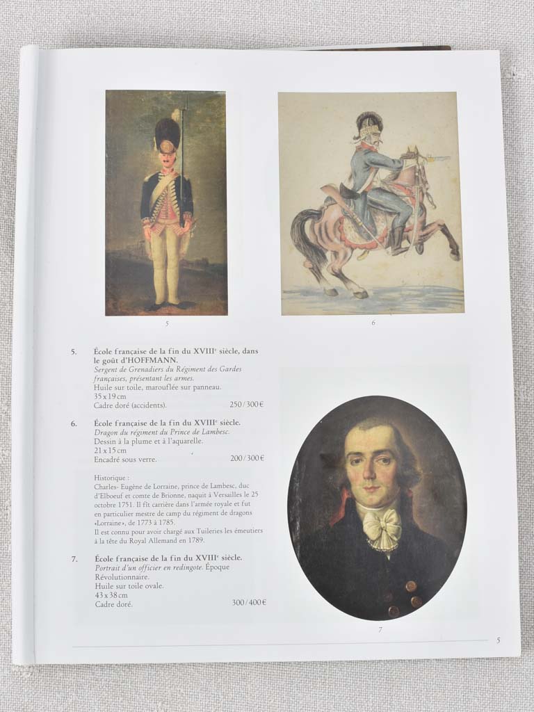 Eighteenth-century watercolor portrait of Charles Eugene de Lorraine 13½" x 11"