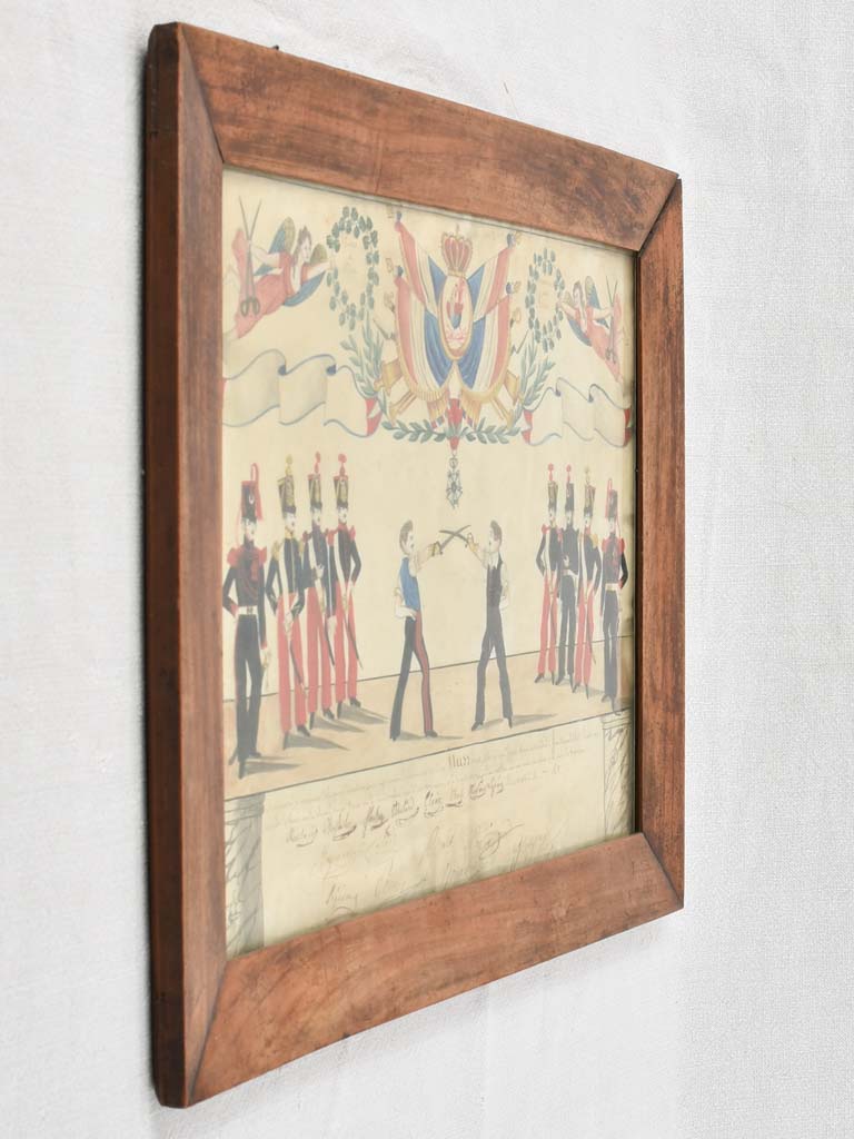 19th century military gouache painting 16¼" x 22"