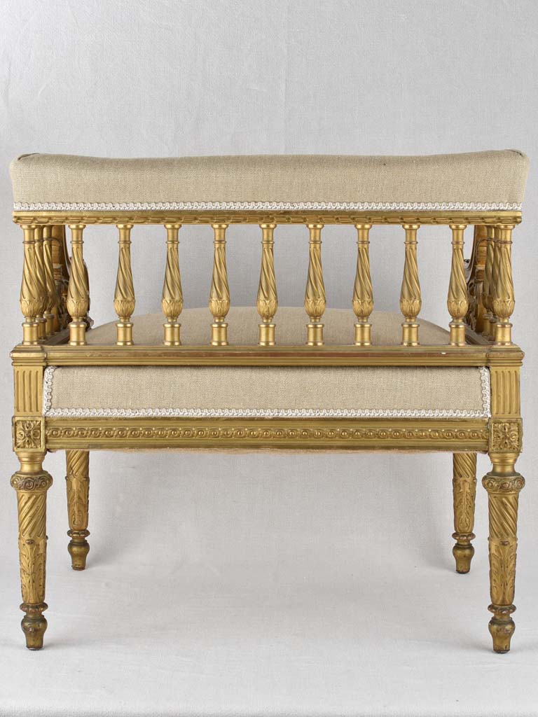 19th century banquette square armchair