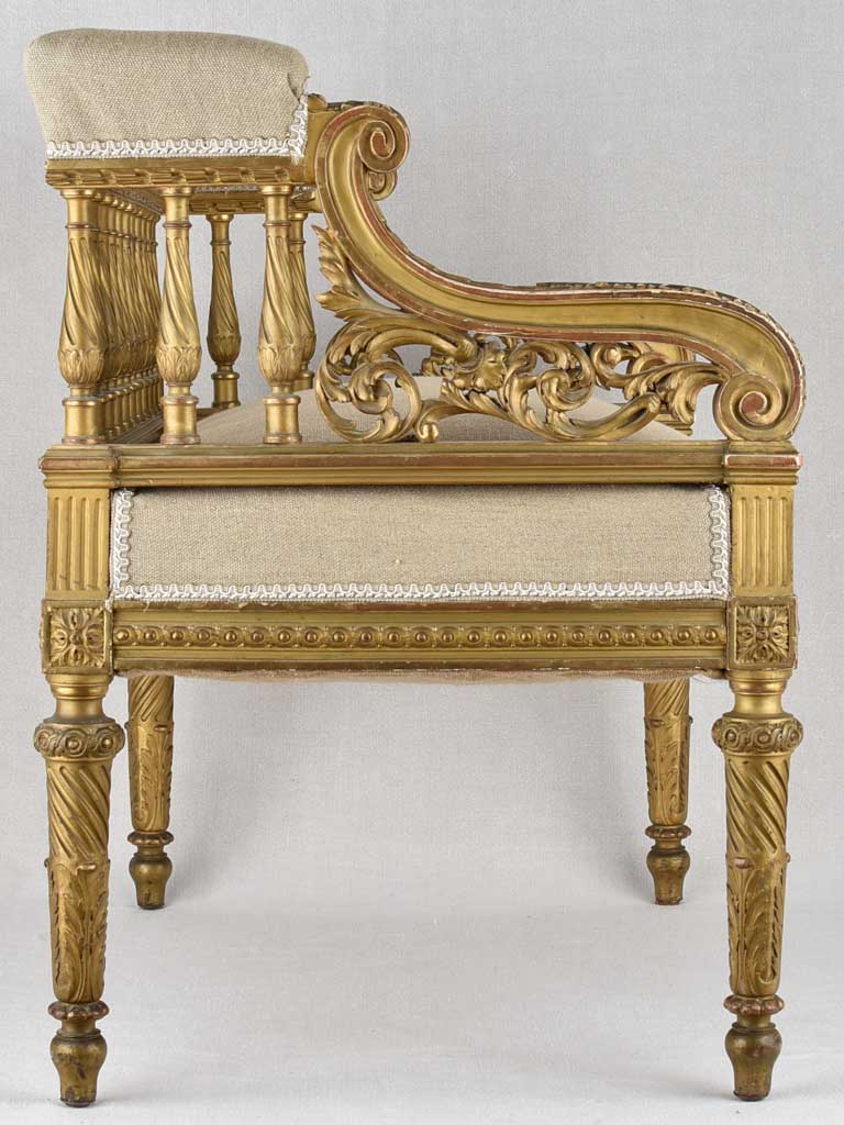 19th century banquette square armchair