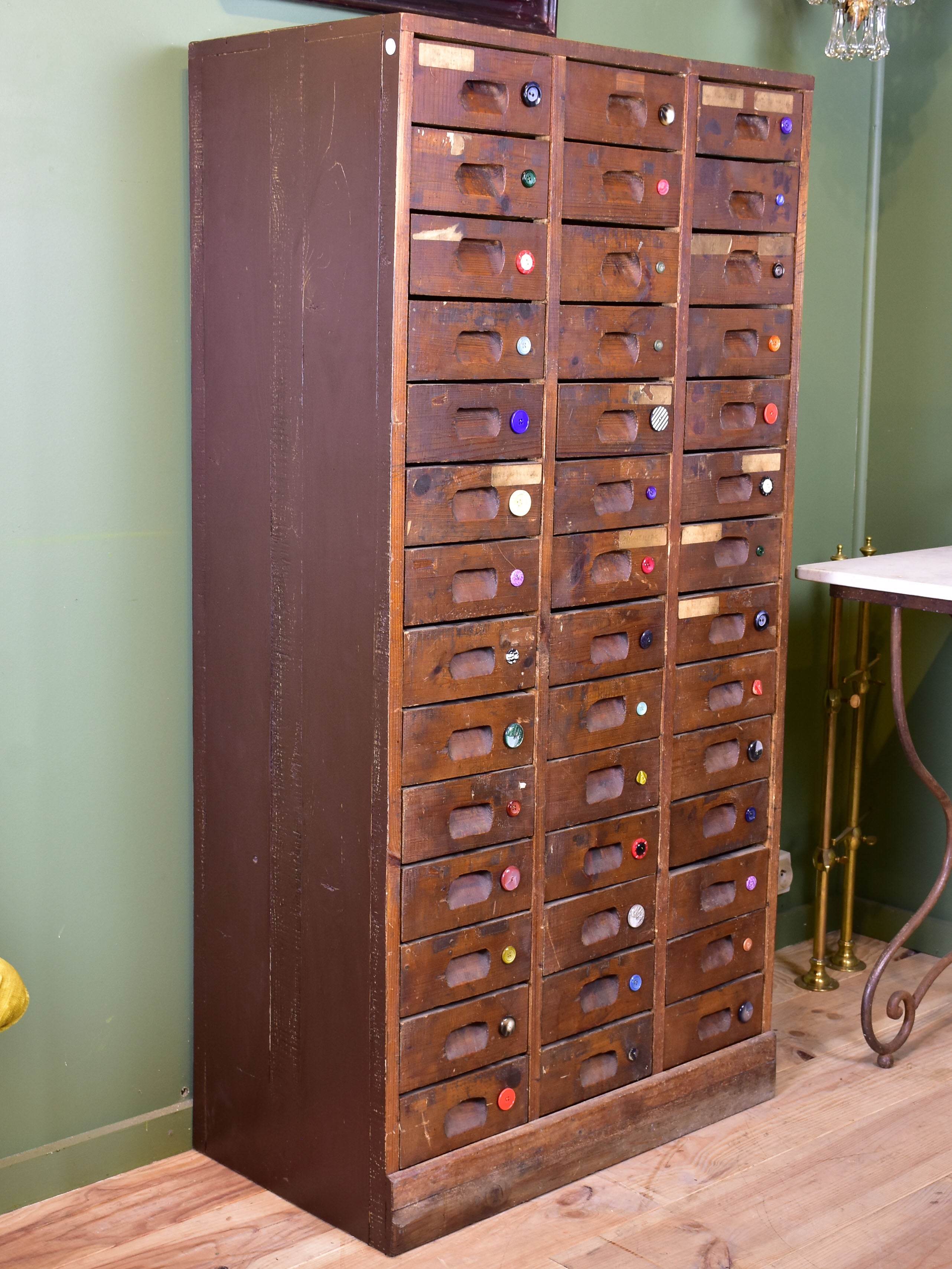 Vintage French drawers from a button shop