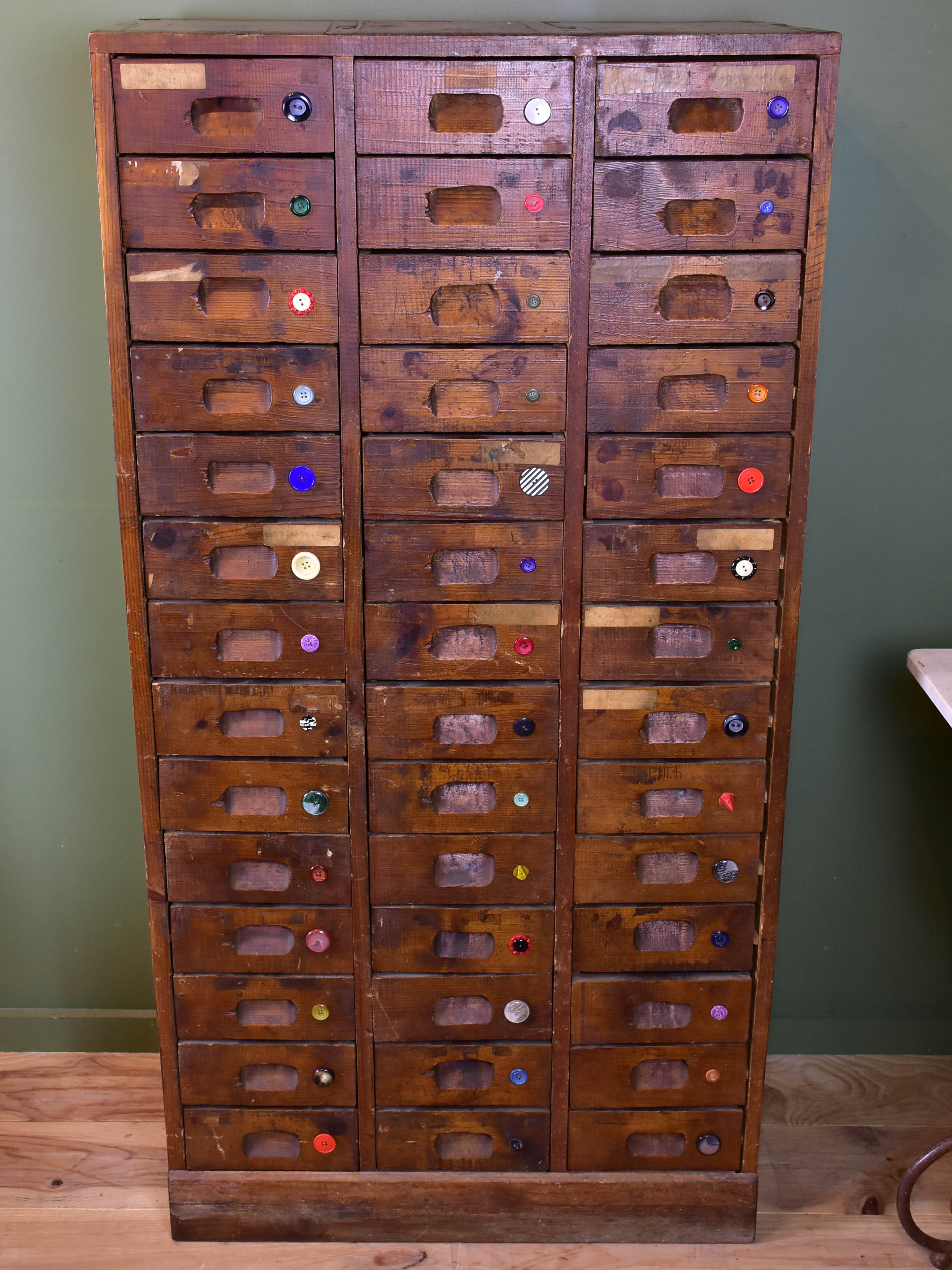 Vintage French drawers from a button shop