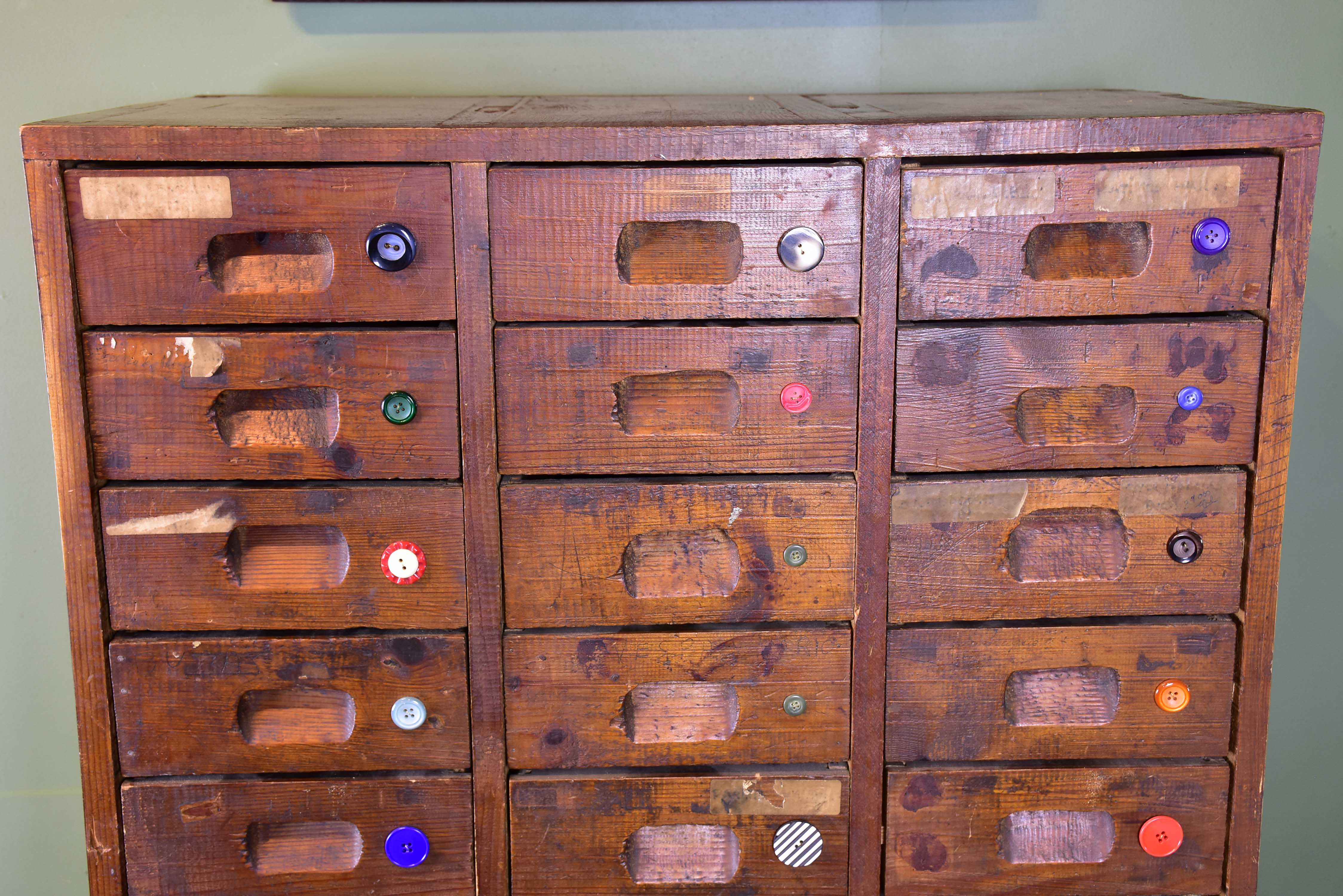 Vintage French drawers from a button shop