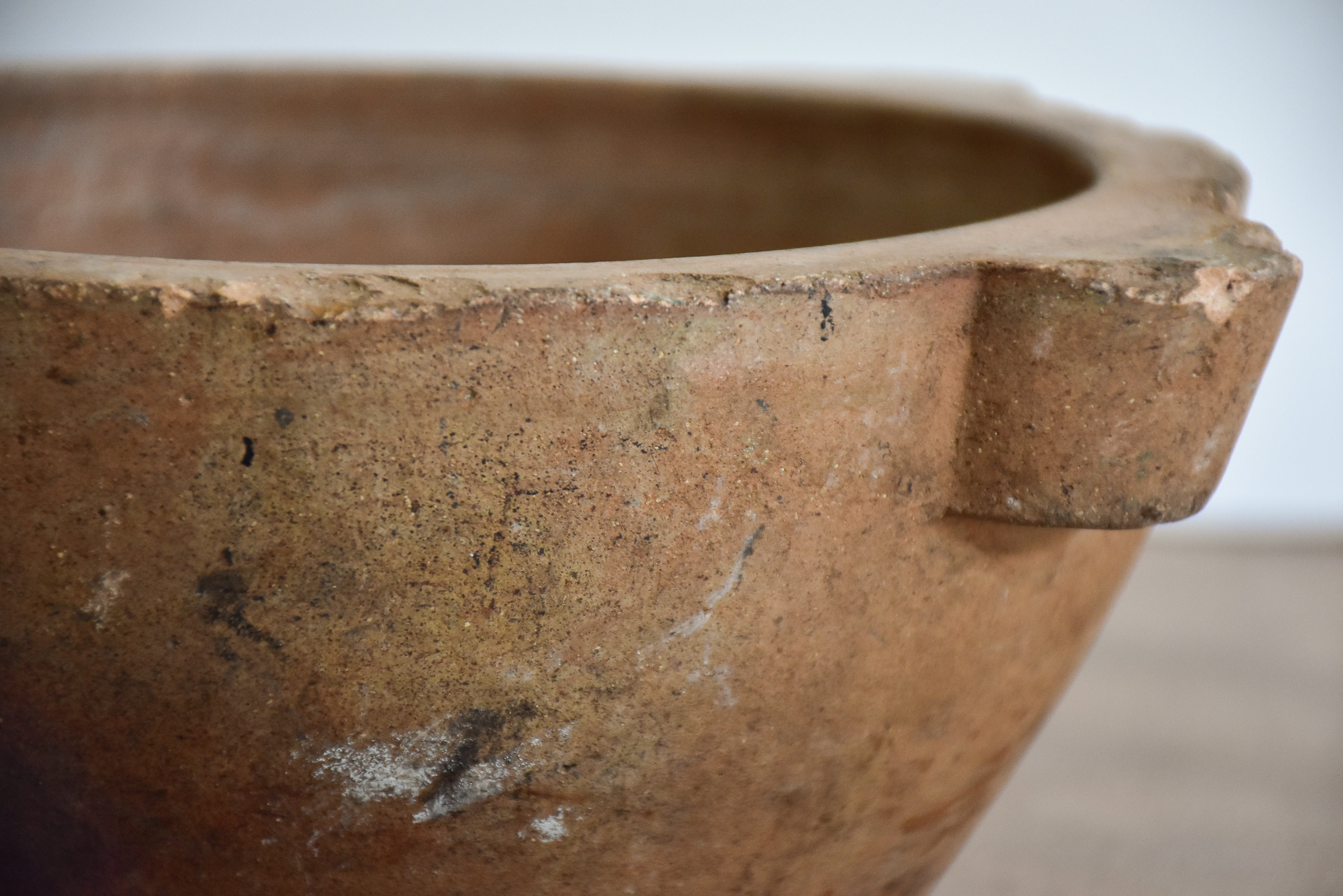 Vintage French mortar and pestle - terracotta