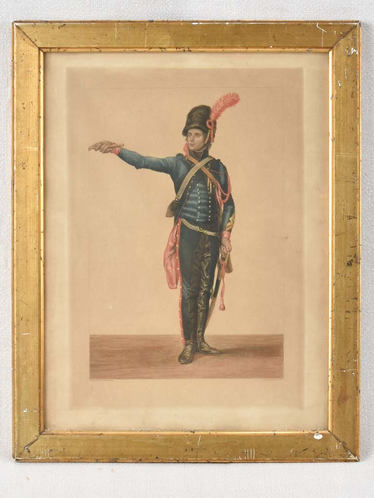 19th century military painting - portrait of a soldier 16½