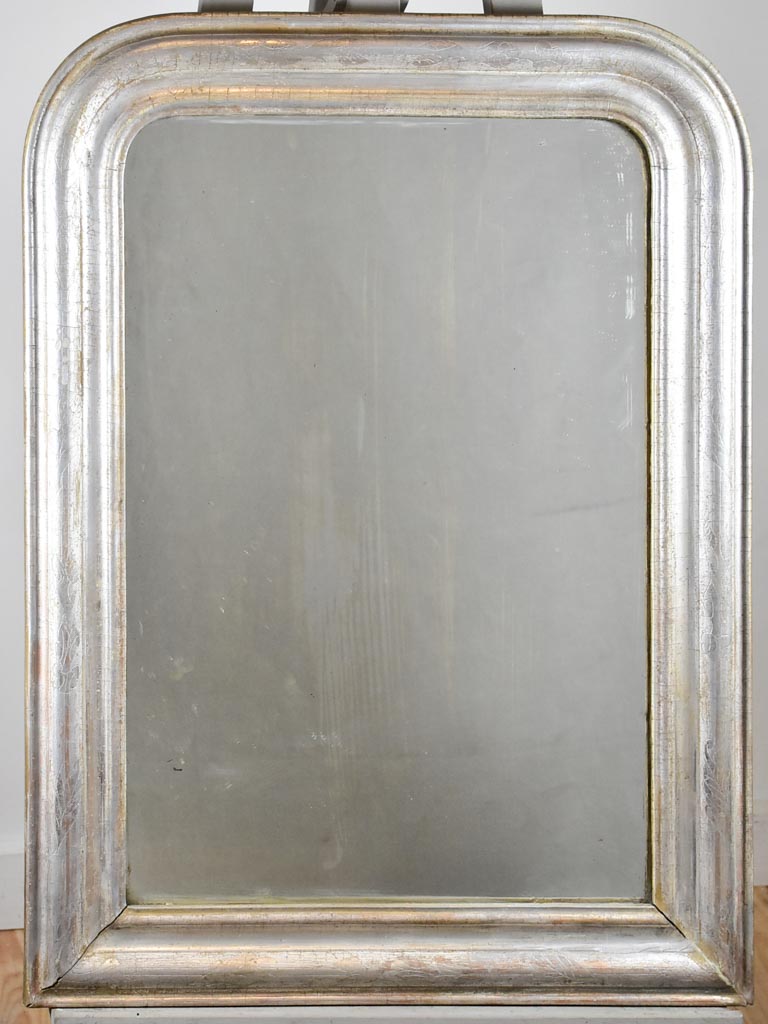 Antique French Louis Philippe mirror with silver frame 26" x 35"