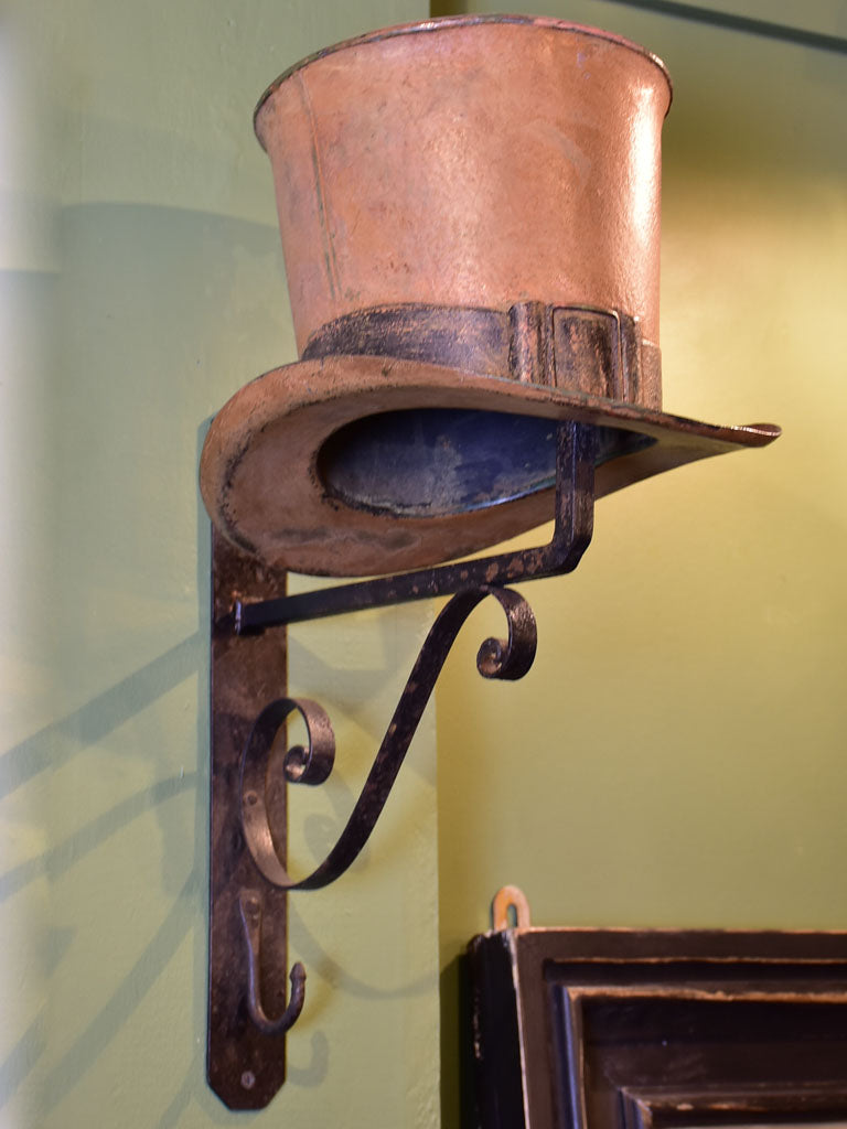 19th Century French sign from a milliner's shop with a top hat