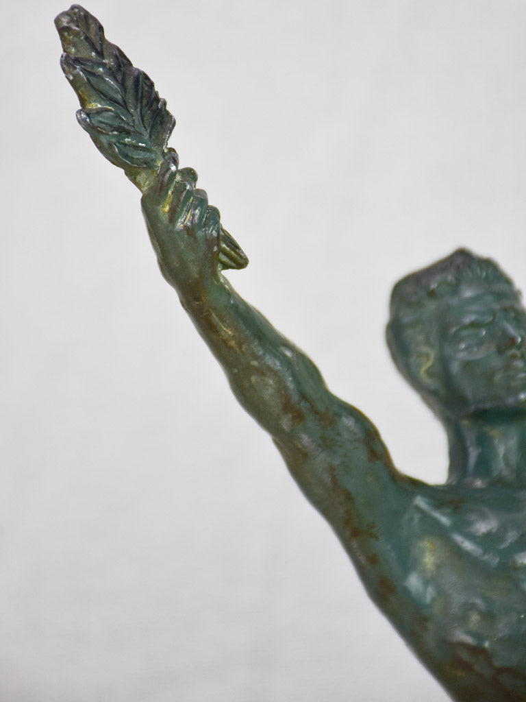 Vintage statue of a god / hero in cast iron 14¼"