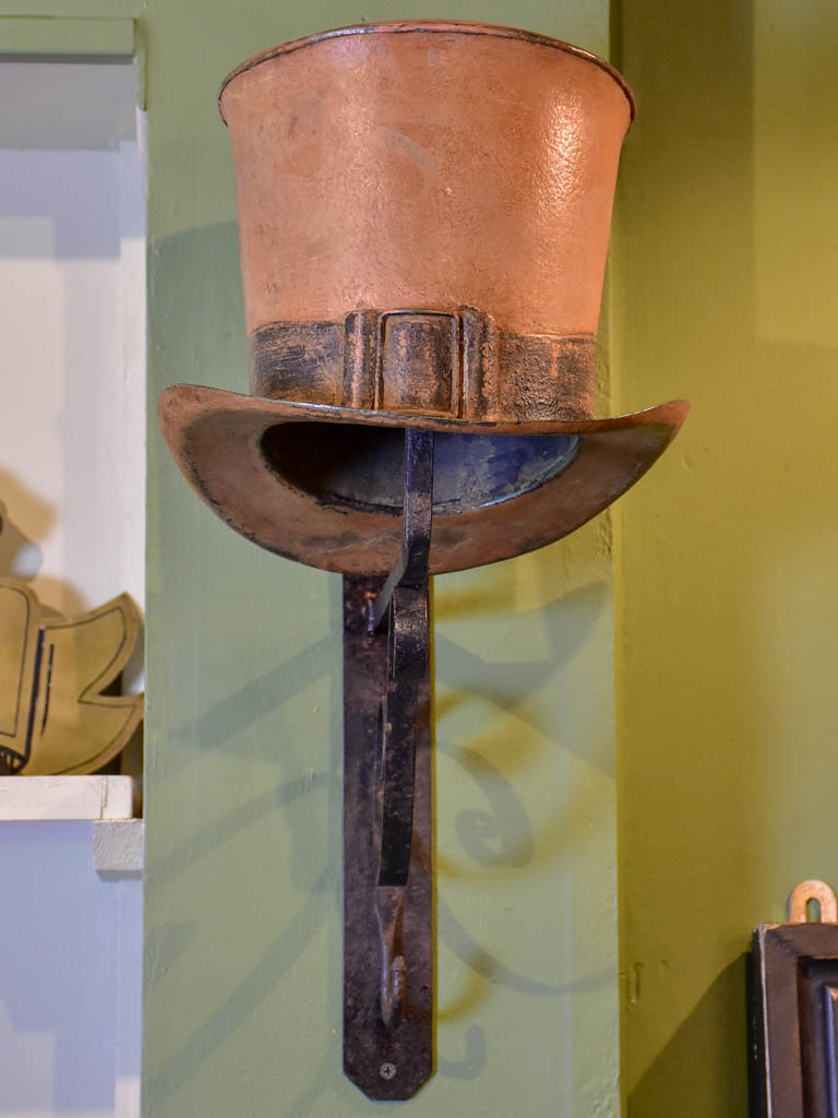 19th Century French sign from a milliner's shop with a top hat