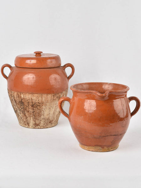Very large antique crock pot with brown glaze – Chez Pluie