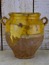 French confit pot with yellow glaze 19th century