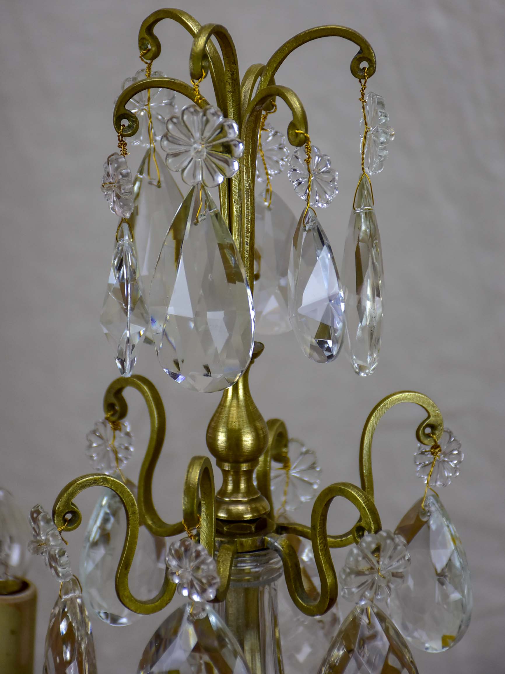 Pair of late 19th Century chandelier table lamps or Girandoles - three lights