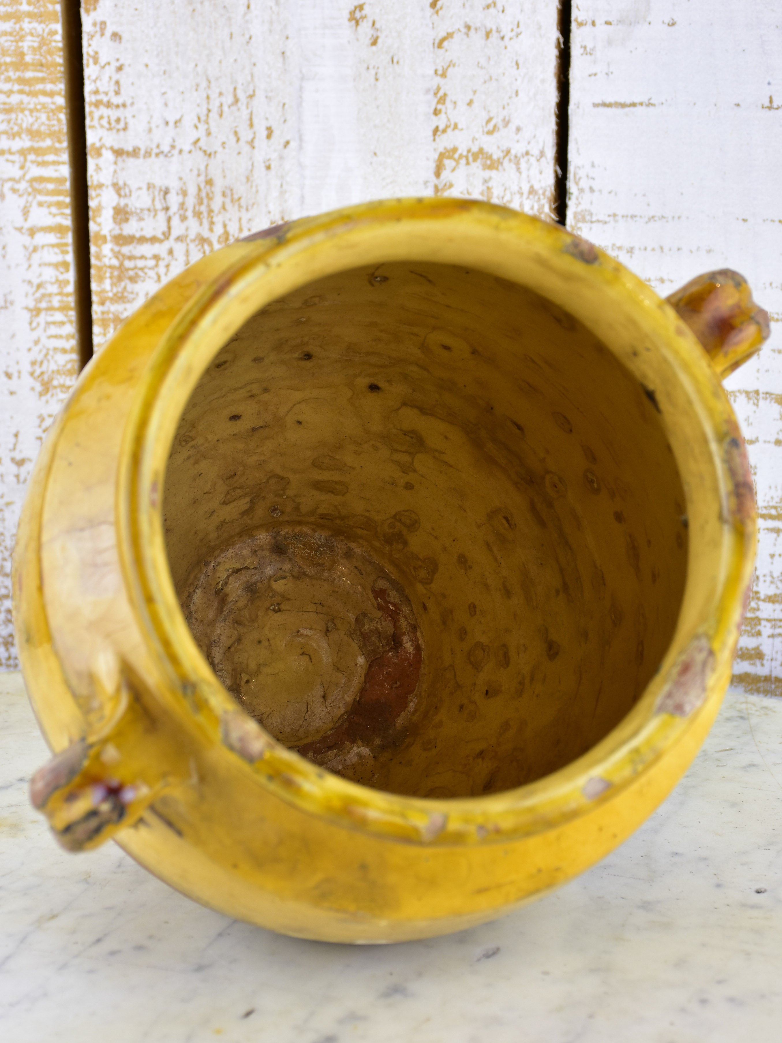 French confit pot with yellow glaze 19th century