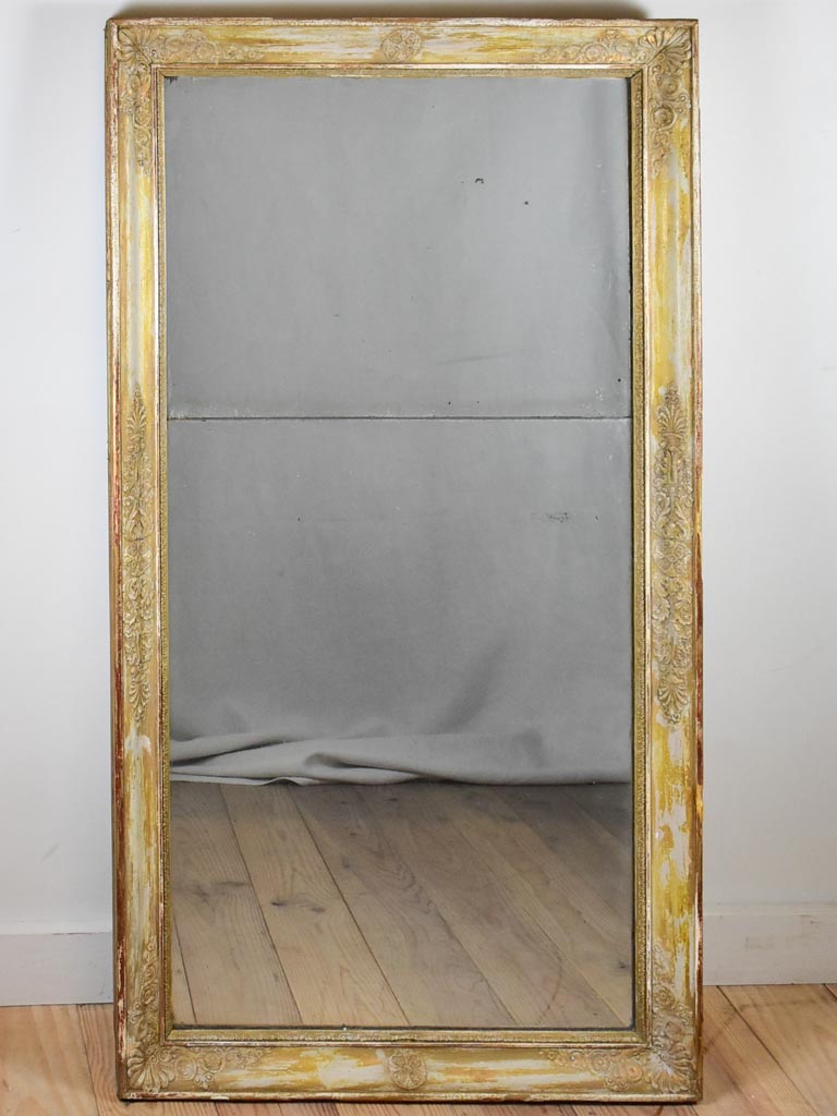 Large early 19th-century Restoration mirror with two panes 27¼" x 50"