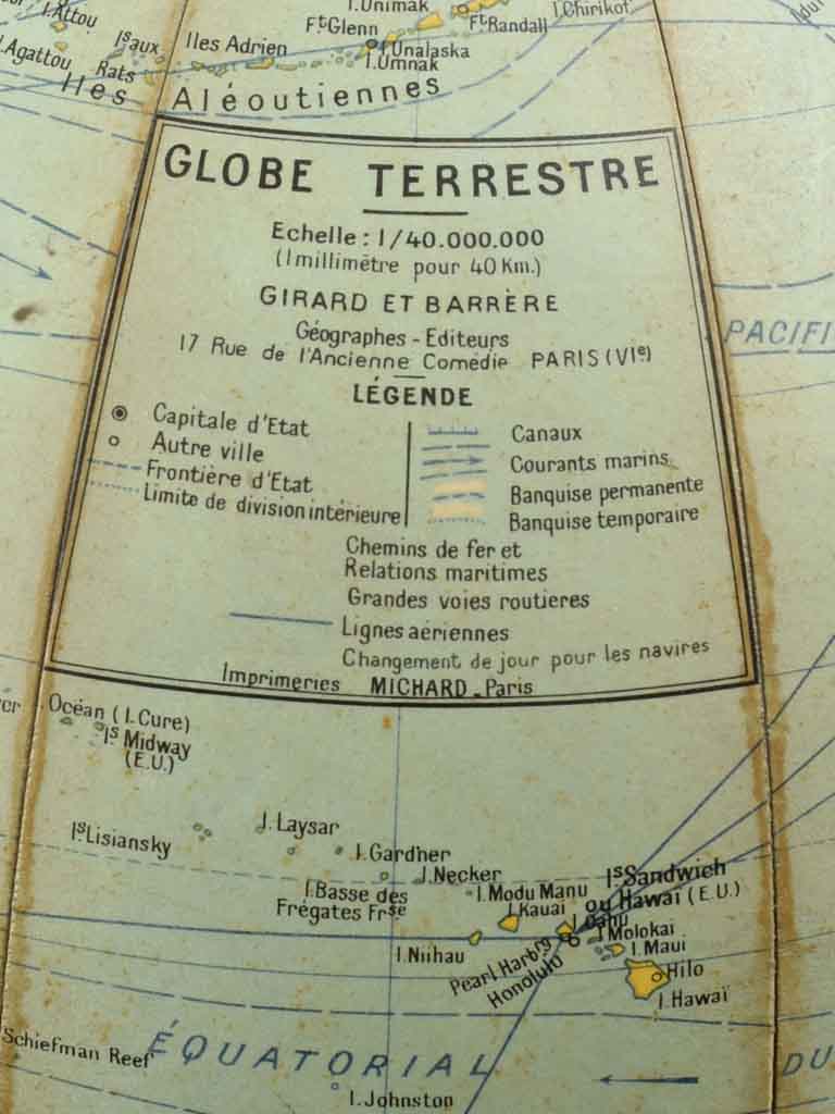 Vintage French world globe - 16¼"