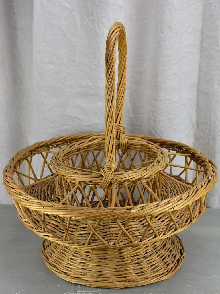 Large vintage French aperitif basket