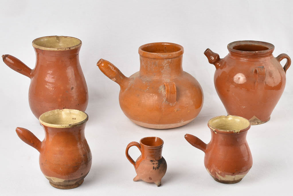 Charming aged French glazed pots