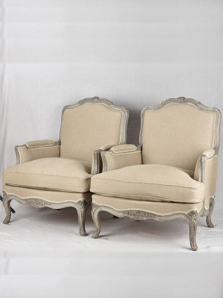 Magnificent Large Louis XV Bergère Armchairs