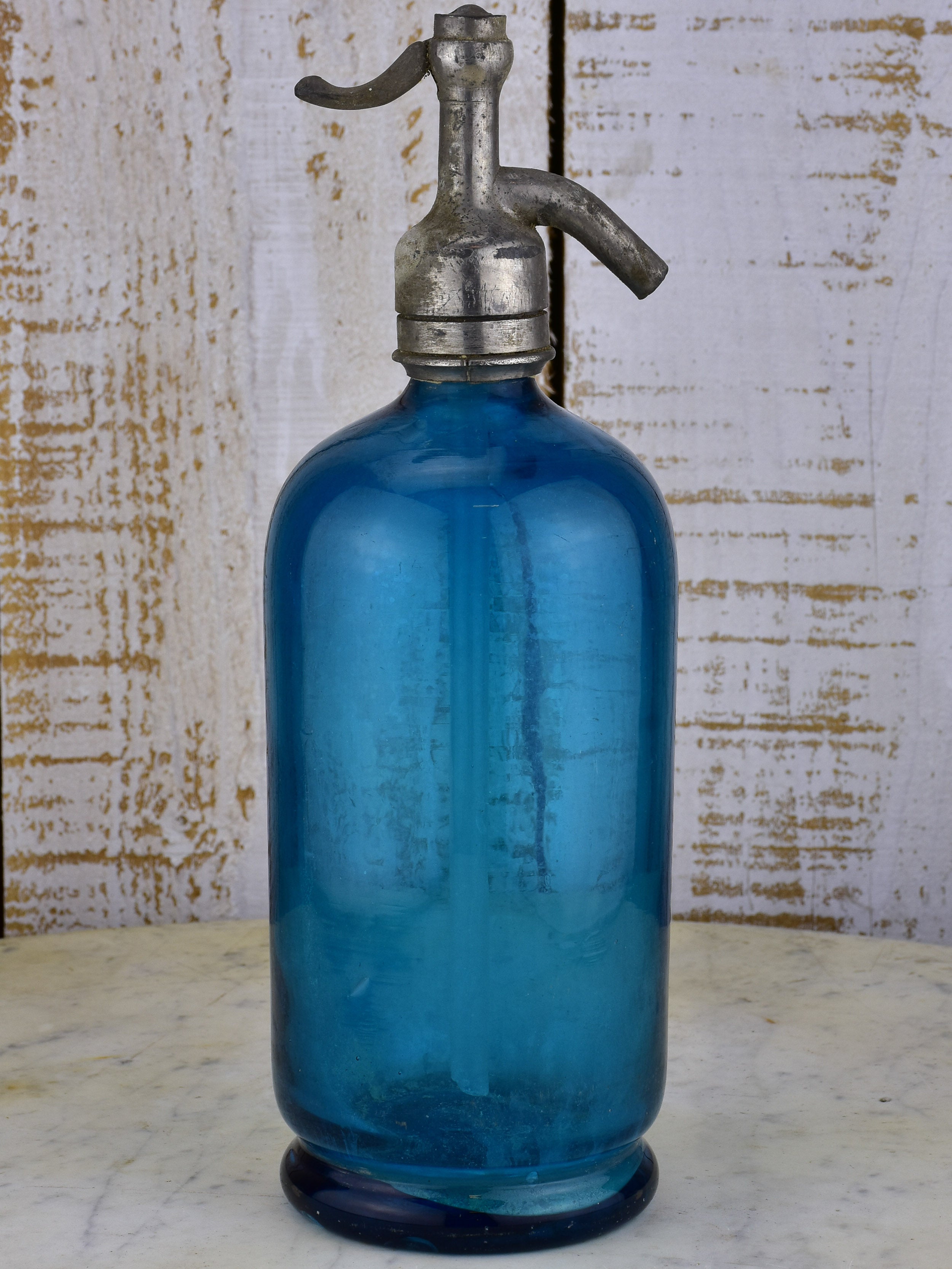 Antique French Seltzer bottle - royal blue