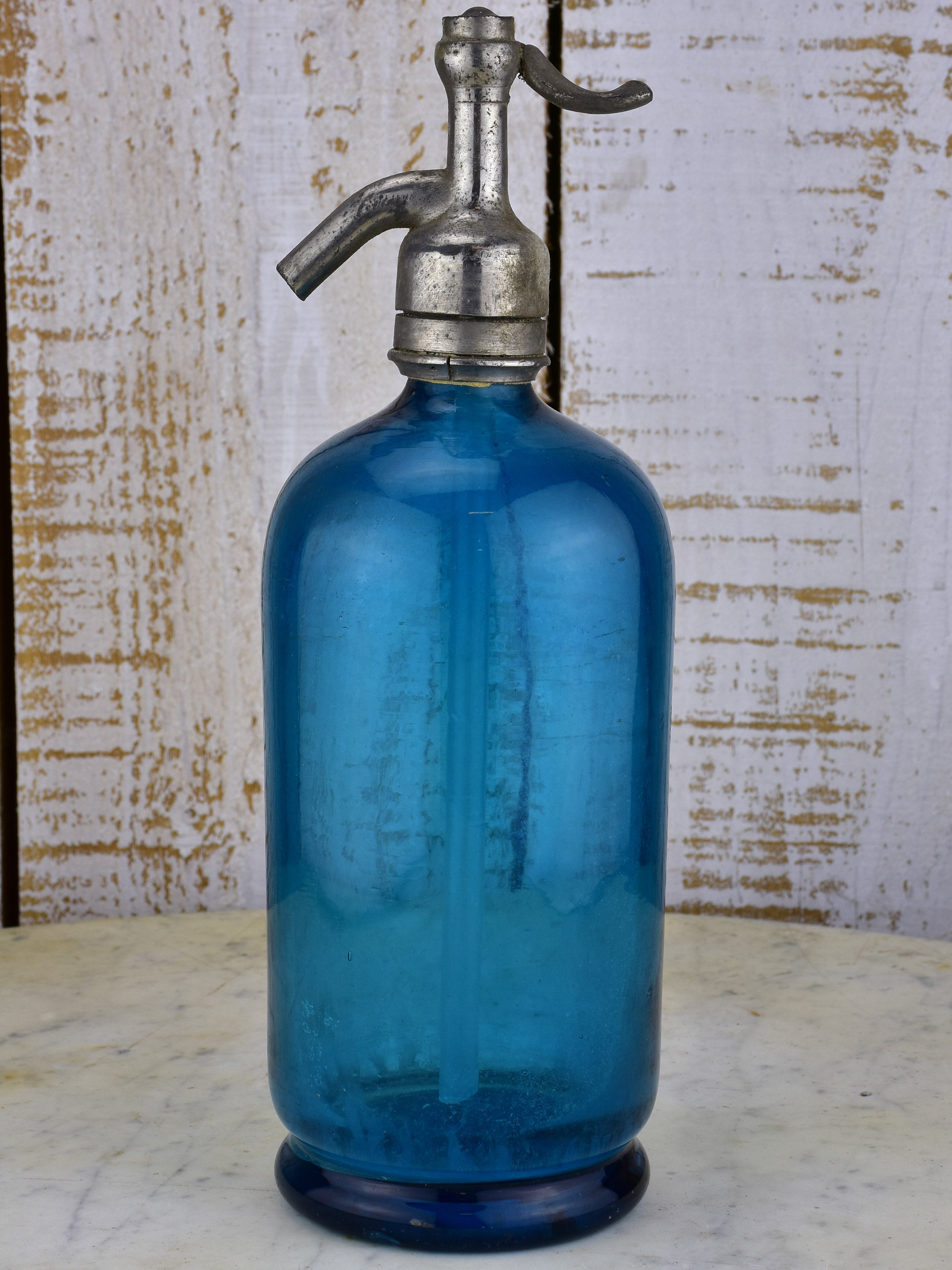 Antique French Seltzer bottle - royal blue