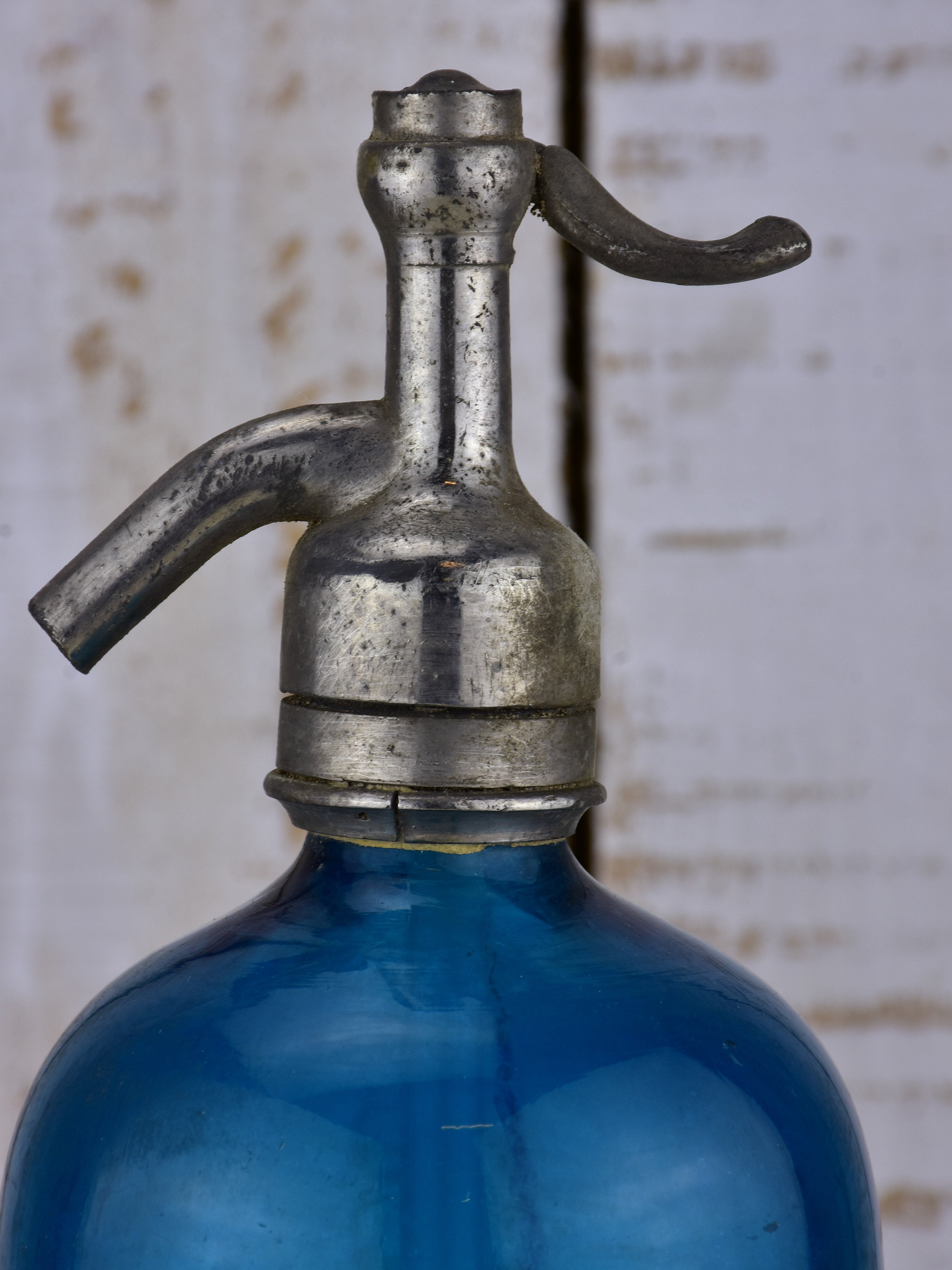 Antique French Seltzer bottle - royal blue