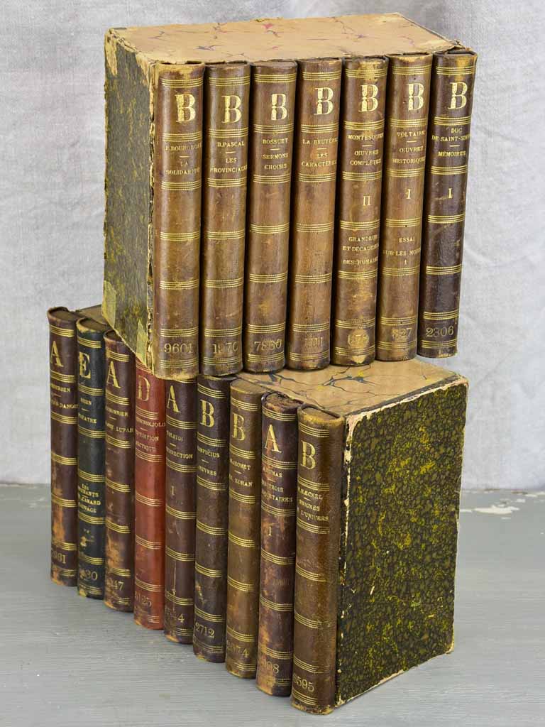 Two antique French secret storage books