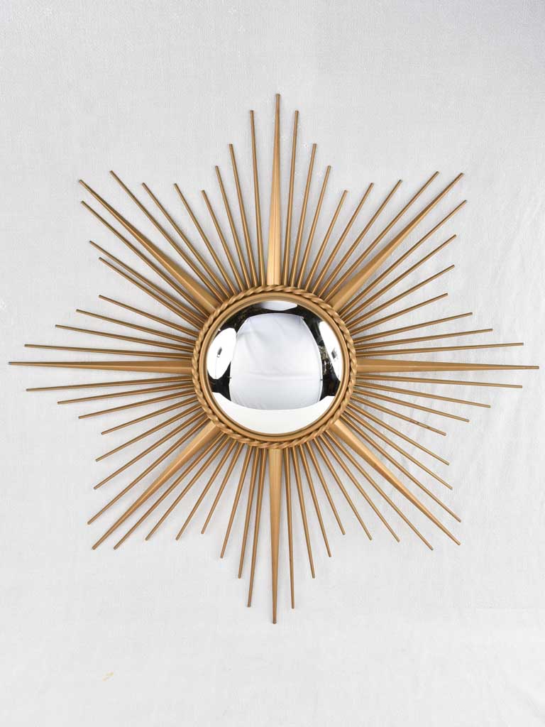 Large gold 1950s sunburst mirror - 35¾"