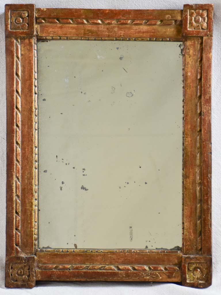 Small 18th-century gilt wood mirror 15" x 20½"