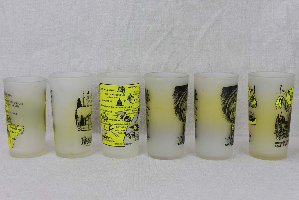 Retro Mixed States Souvenir Glass Set