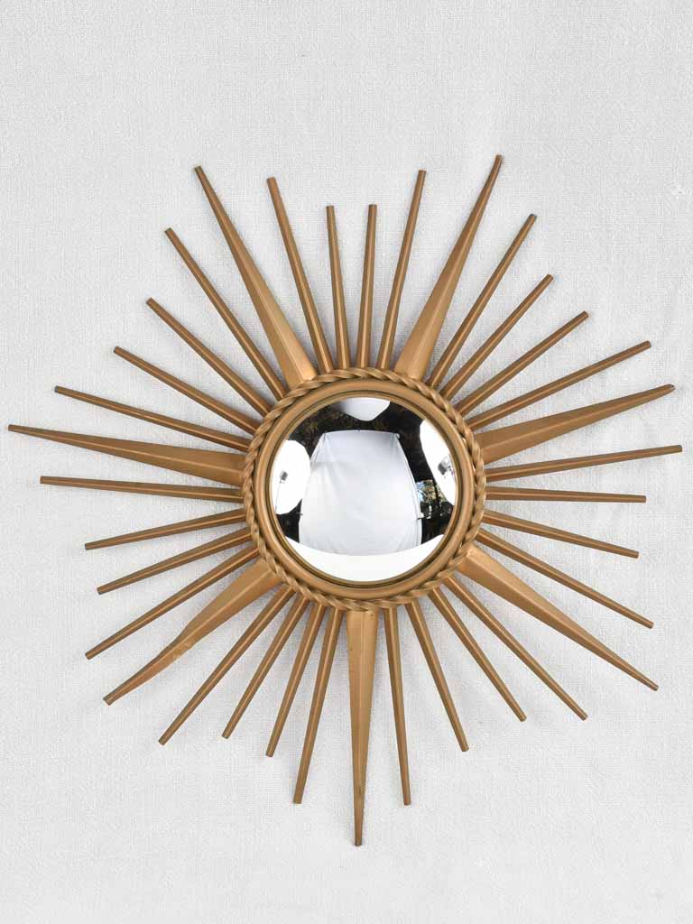 Small gold 1950s Chaty Vallauris mirror 20"