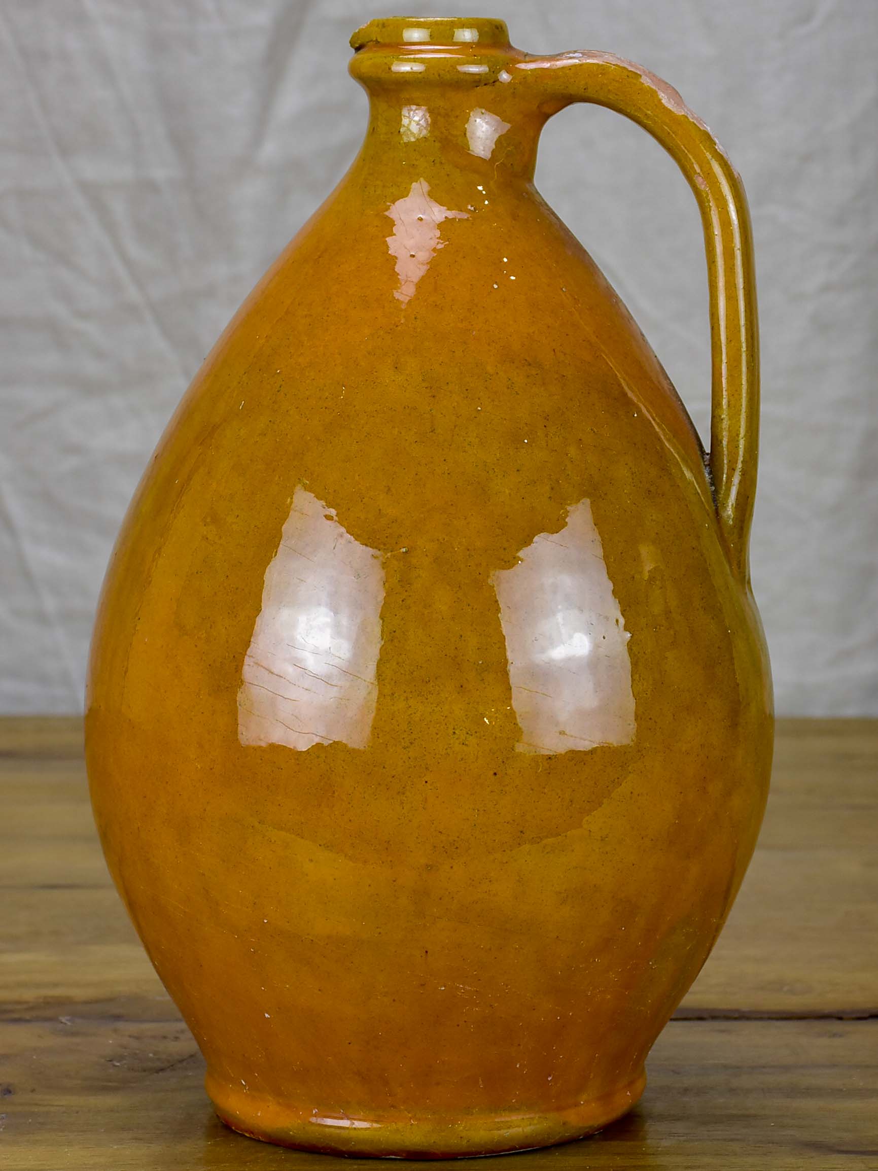 Vintage pitcher from Biot with orange glaze