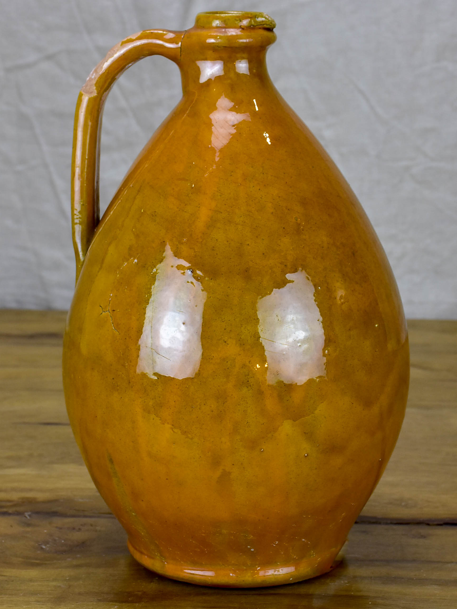 Vintage pitcher from Biot with orange glaze